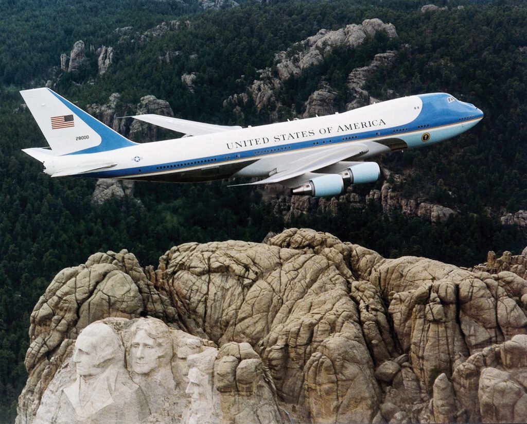 A US Air Force VC-25 Air Force One aircraft in flight