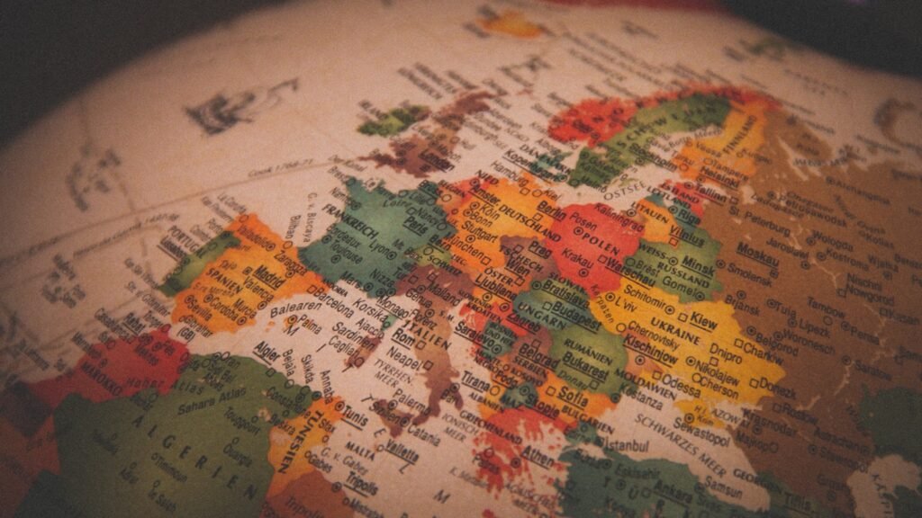 A globe showing Europe and Turkey representing the NATO summit in Ankara
